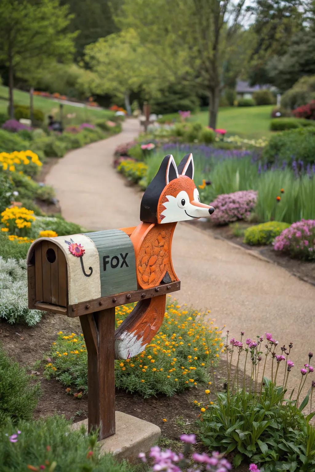 A whimsical animal-shaped mailbox that adds a touch of fun