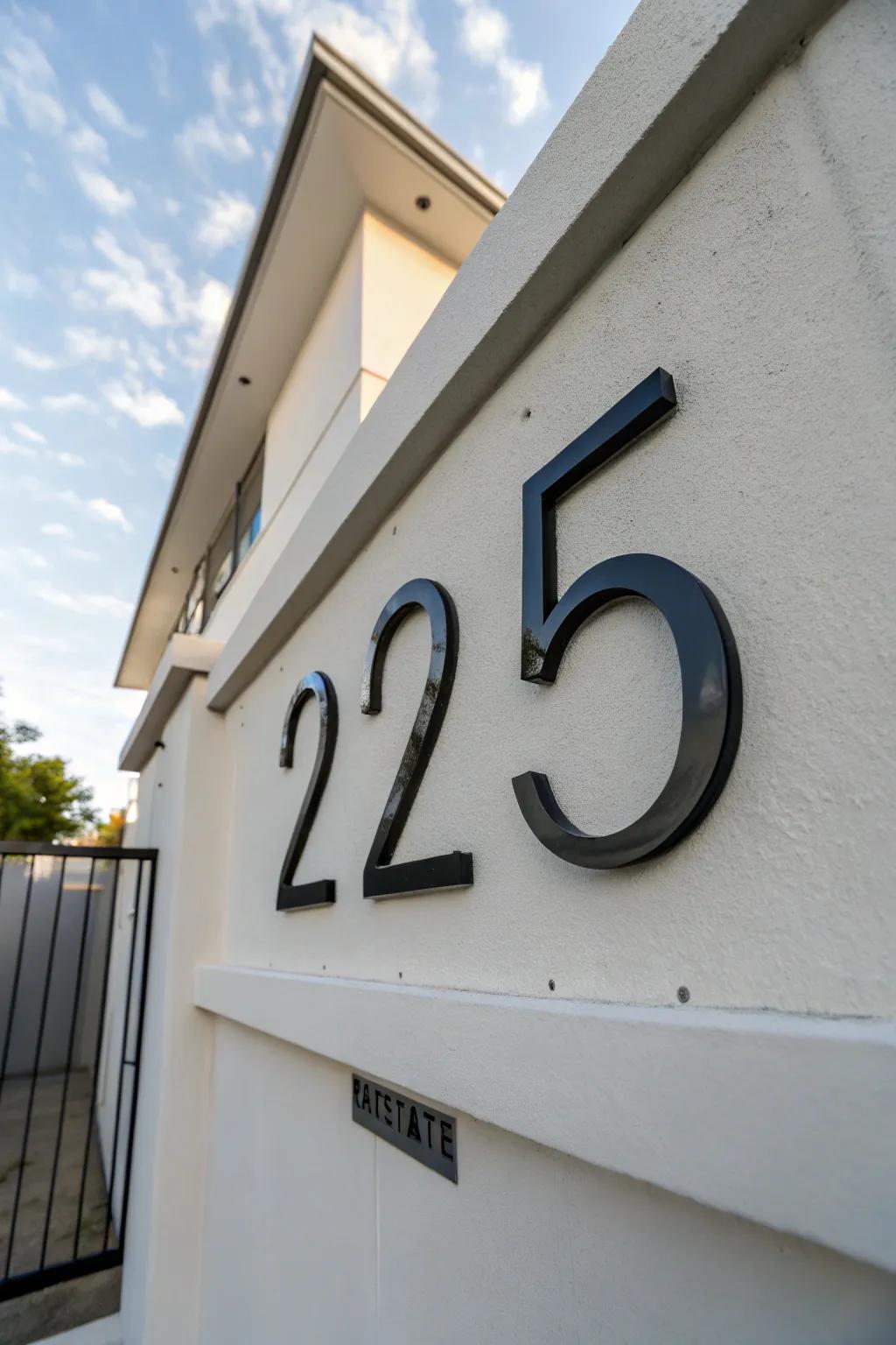 Acrylic numbers offer a sleek and durable option.