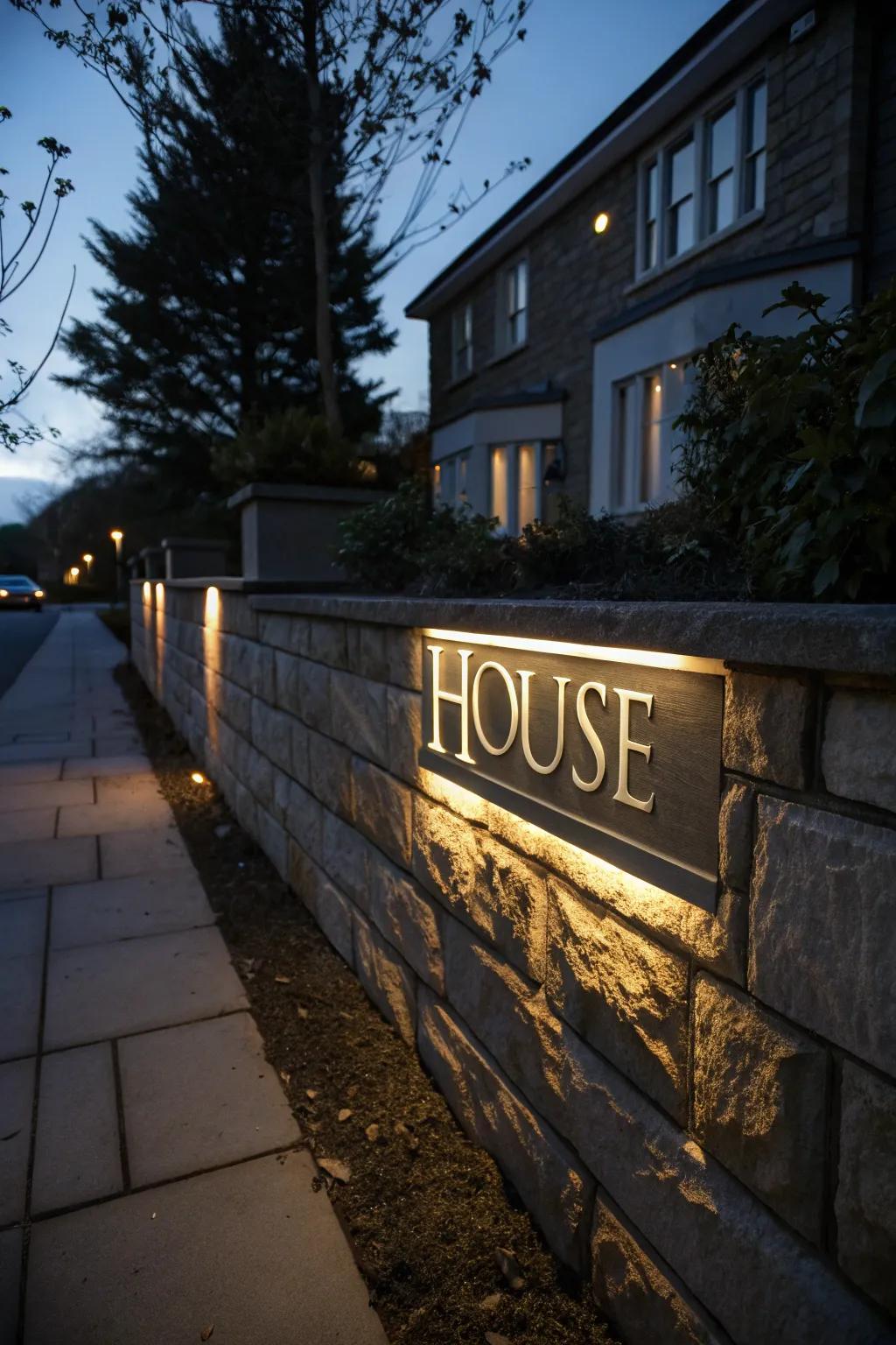 Illuminated signs provide style and function.