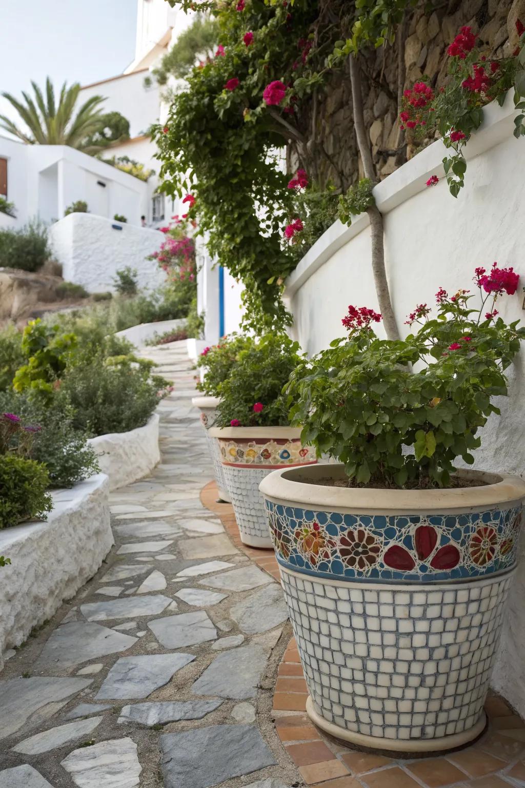 Intricate designs with a mosaic tile effect.