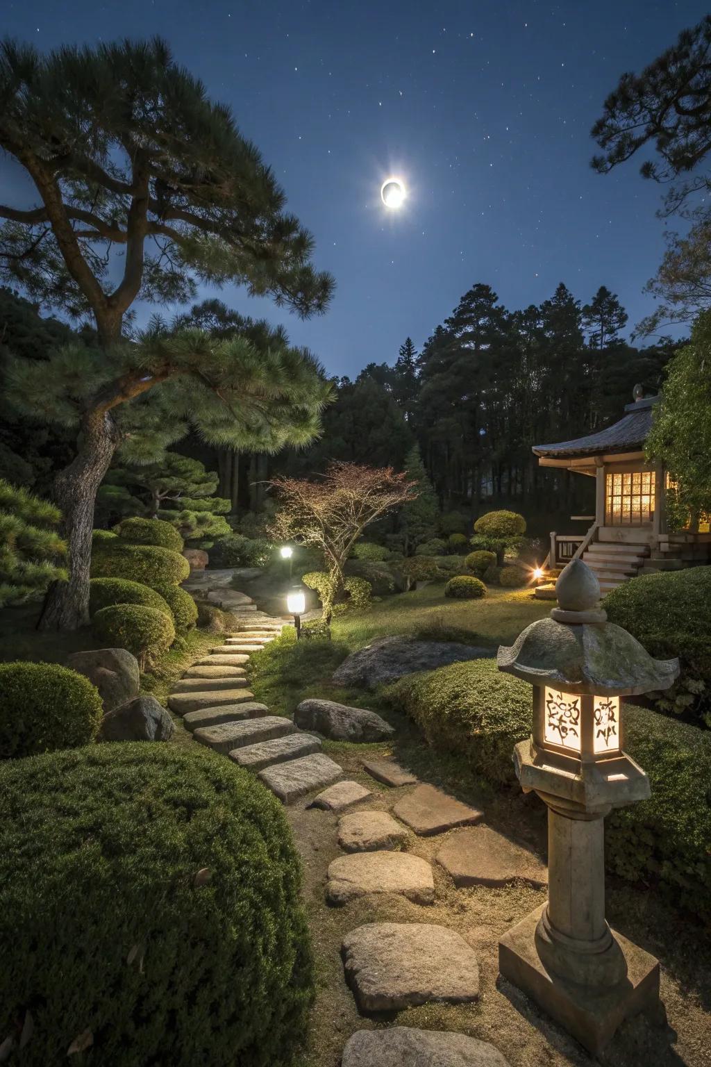 Garden lighting that mirrors natural moonlight.