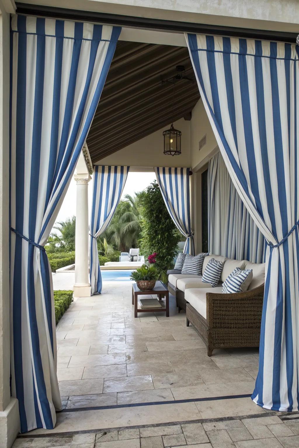 Achieve timeless style with classic striped curtains.