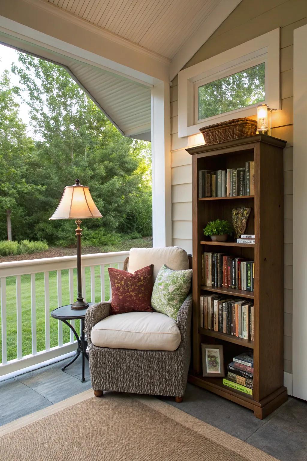 Create a serene reading nook on your lanai.