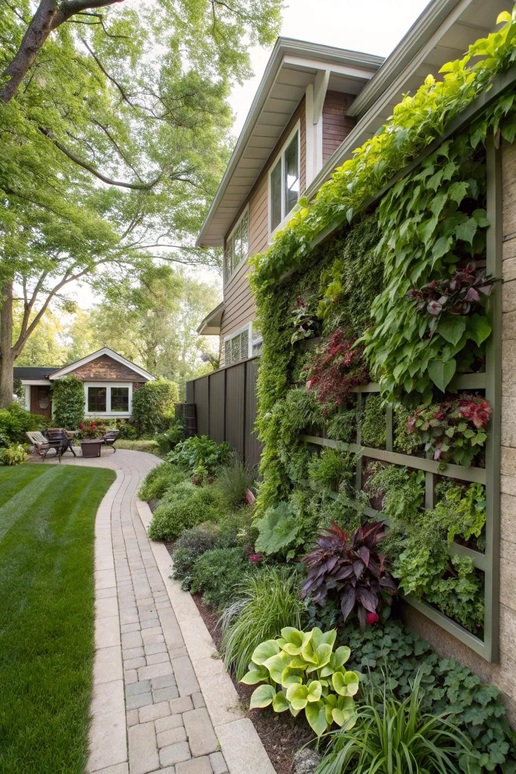 Vertical gardens maximize space and add visual interest