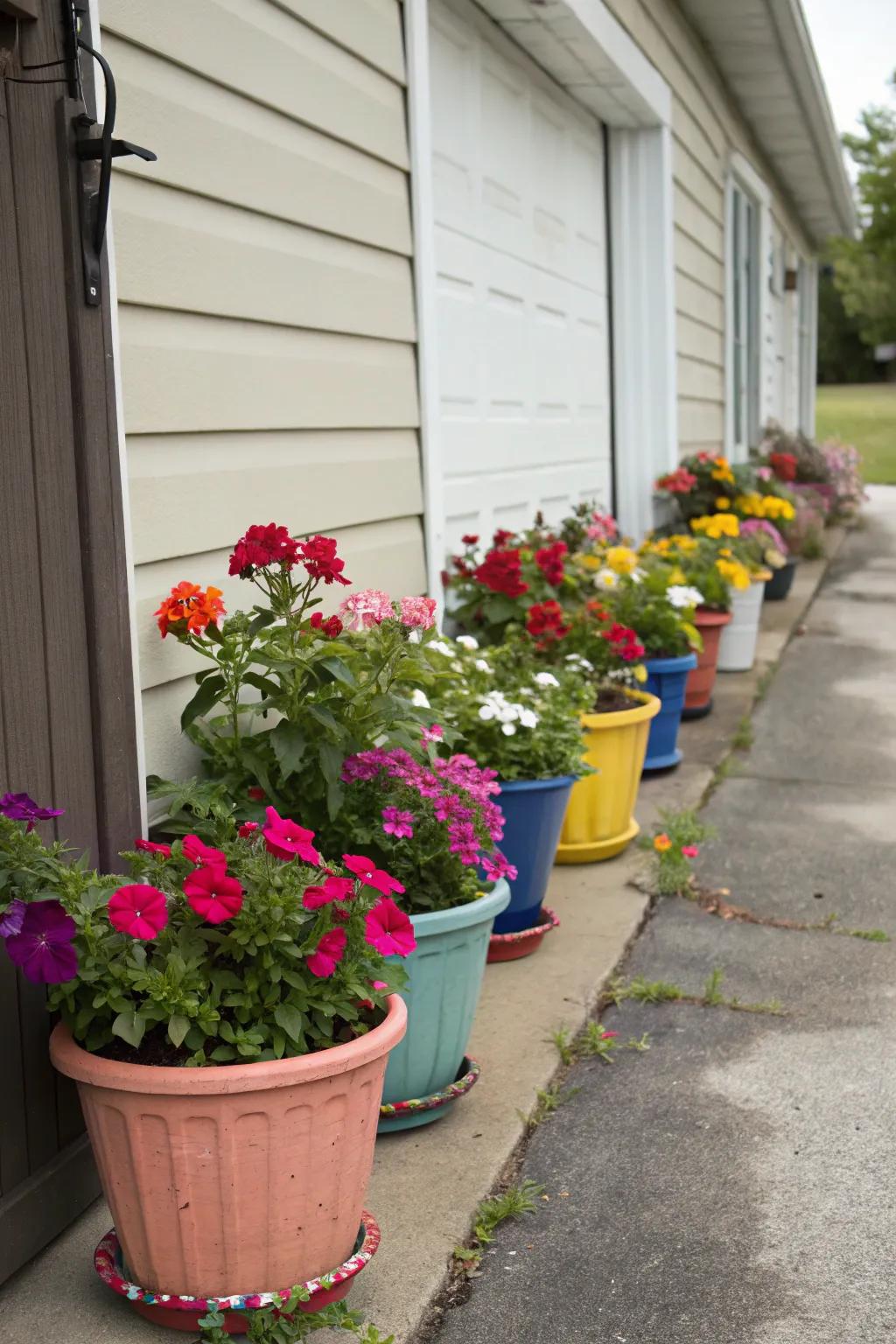 Potted plants can add flexibility and vibrant color to your outdoor space.