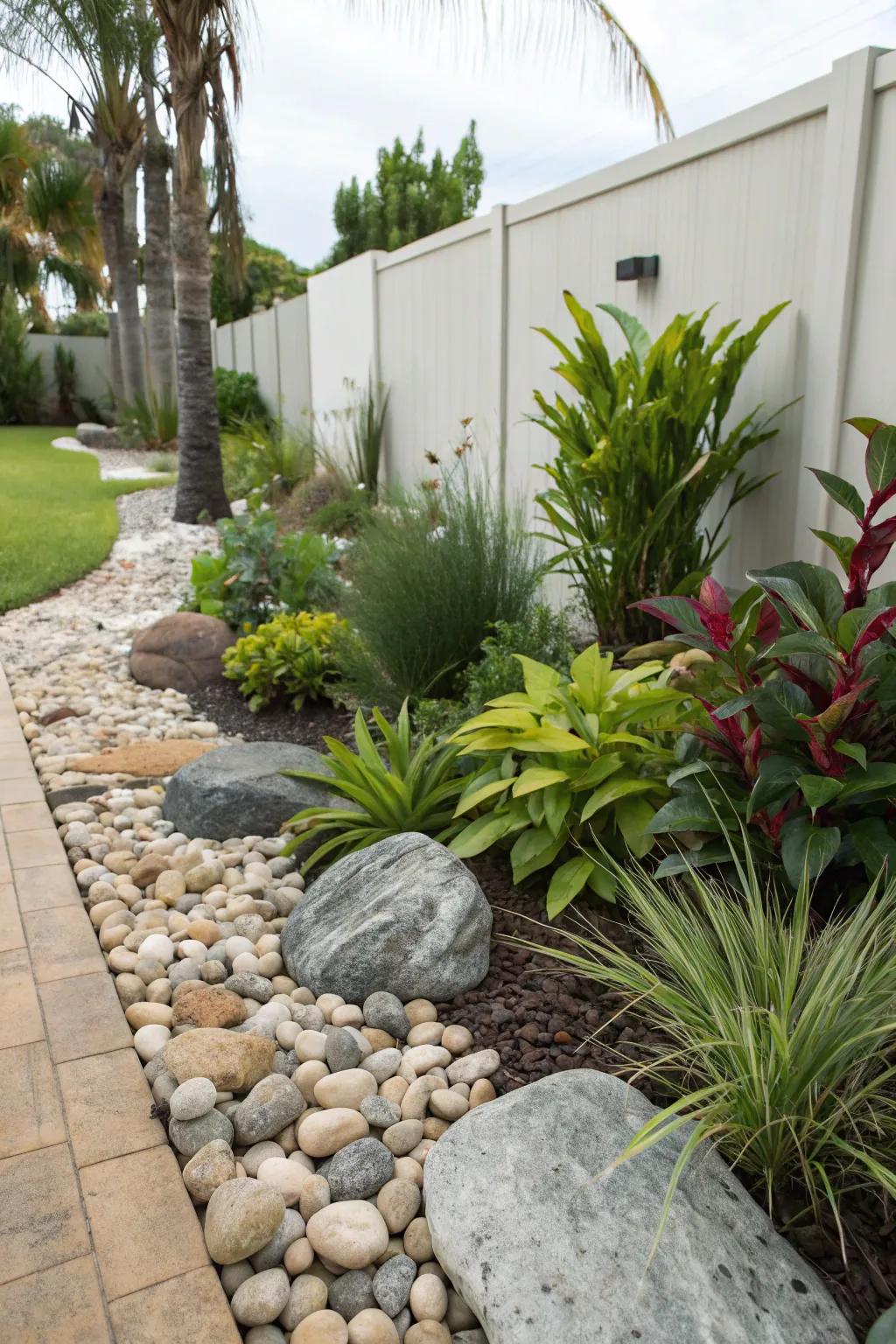 Small rocks can serve as a durable and attractive mulch alternative.