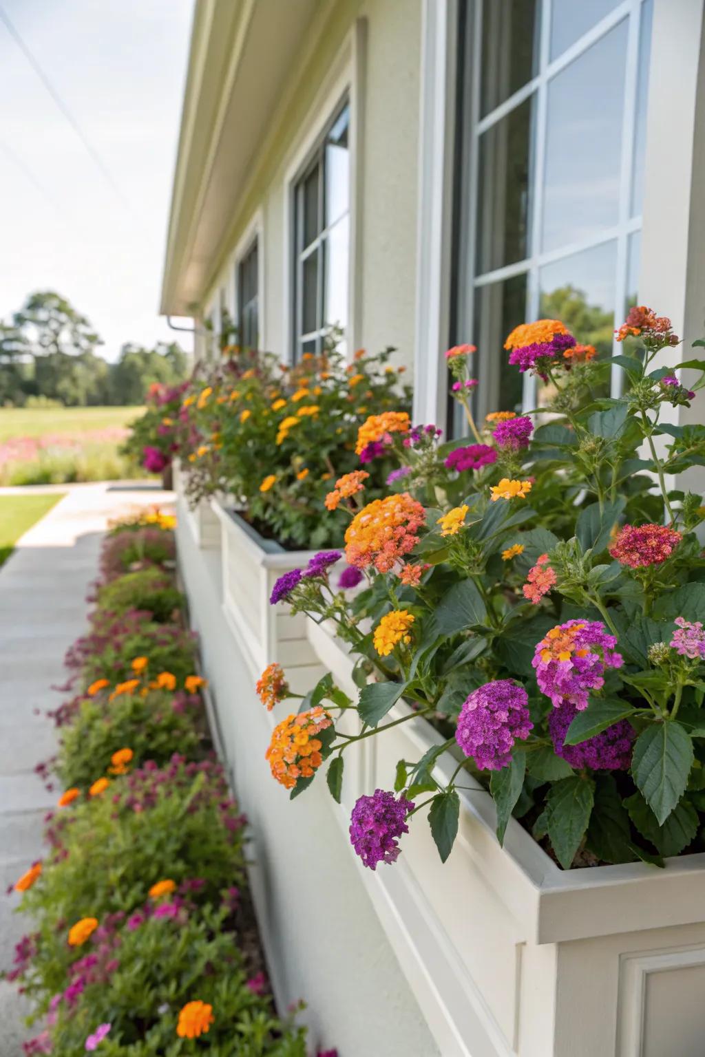 Lantana in window boxes brings life to your home's exterior.