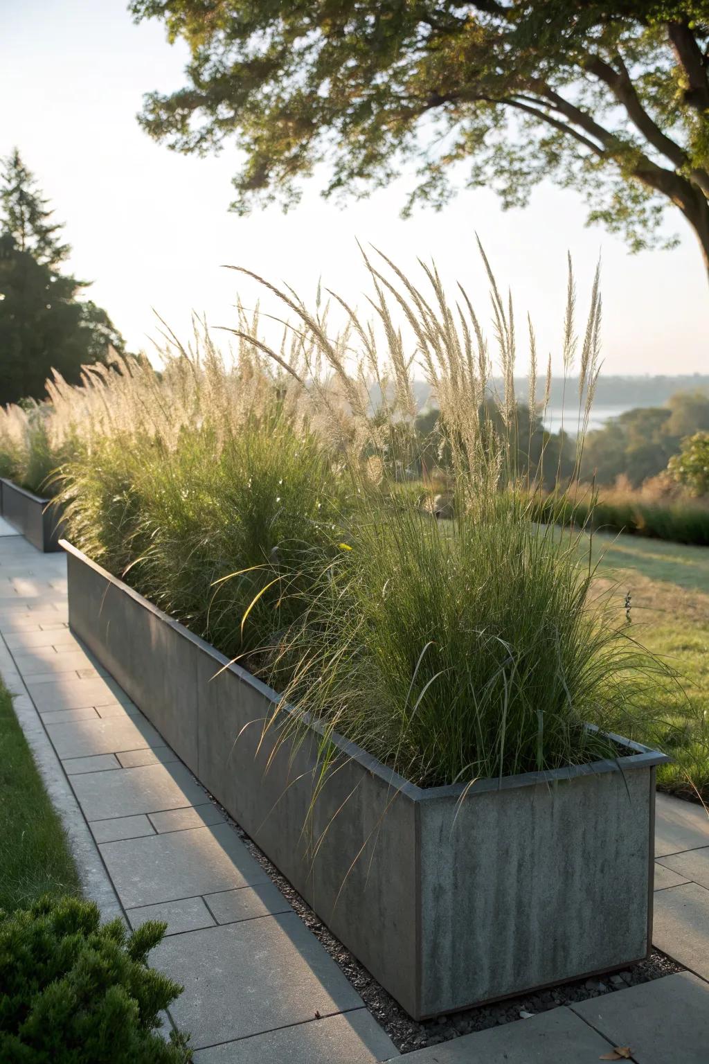 Planter boxes can double as stylish privacy screens.