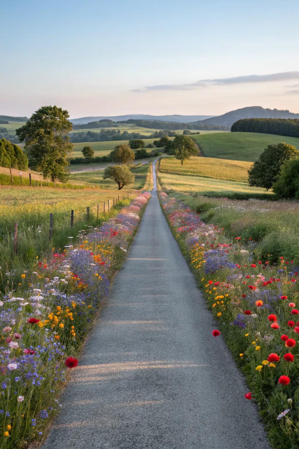 Wildflower meadows add a lively touch to your driveway