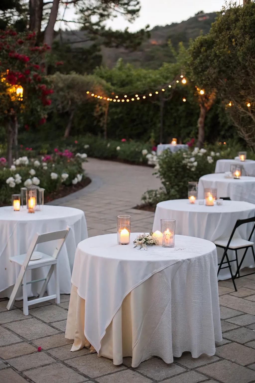 Transform your outdoor furniture for a simple yet elegant reception.