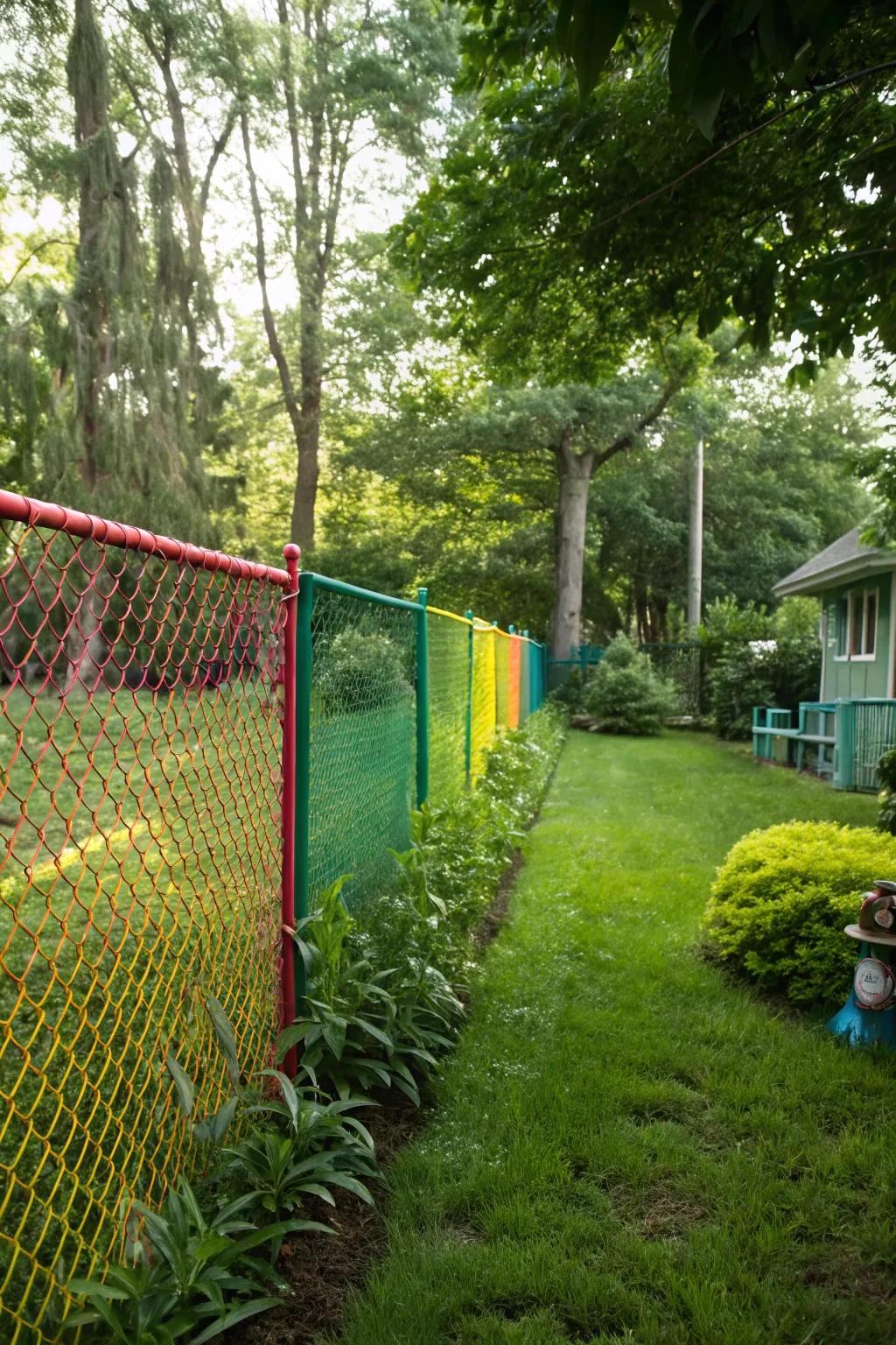 Colored chain link fences add style without losing durability.