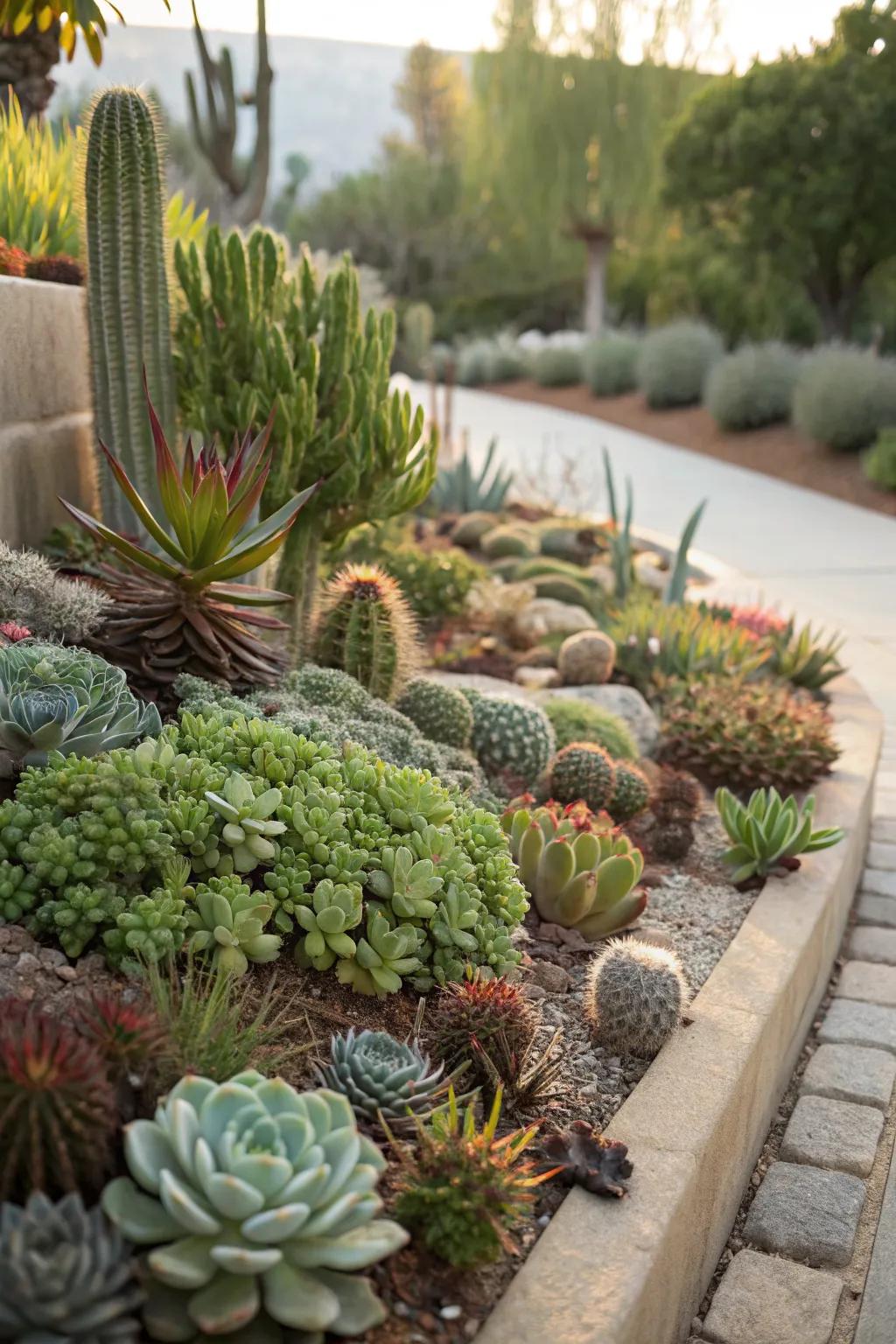 Layering adds dimension and interest to succulent gardens.