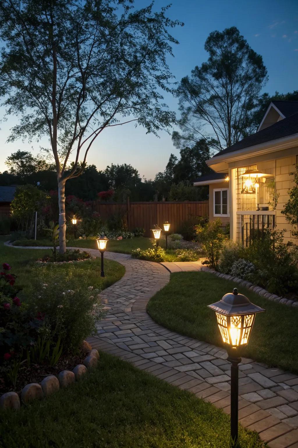 Solar lights offer hassle-free illumination for your yard.