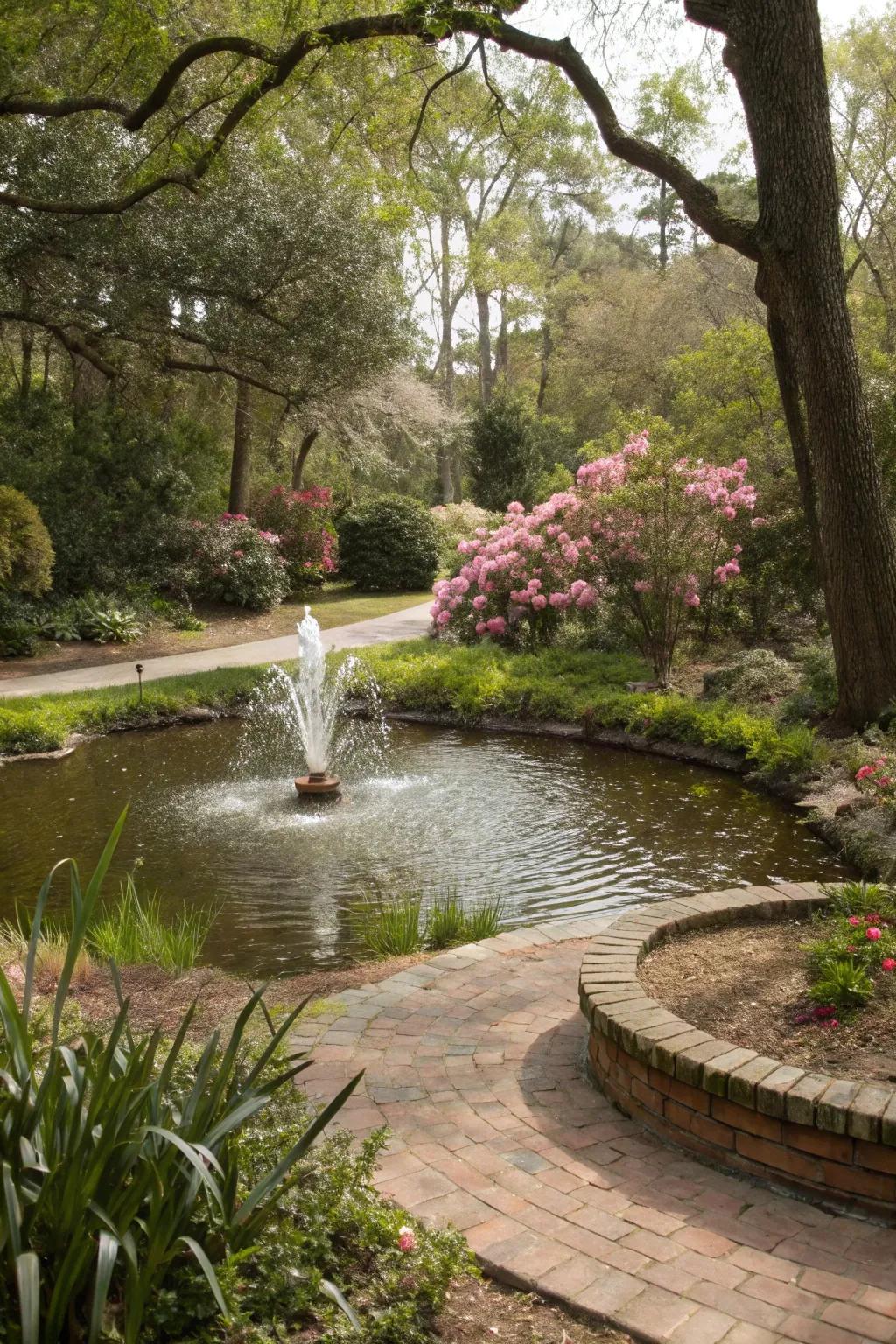 Water features enhance tranquility and charm.