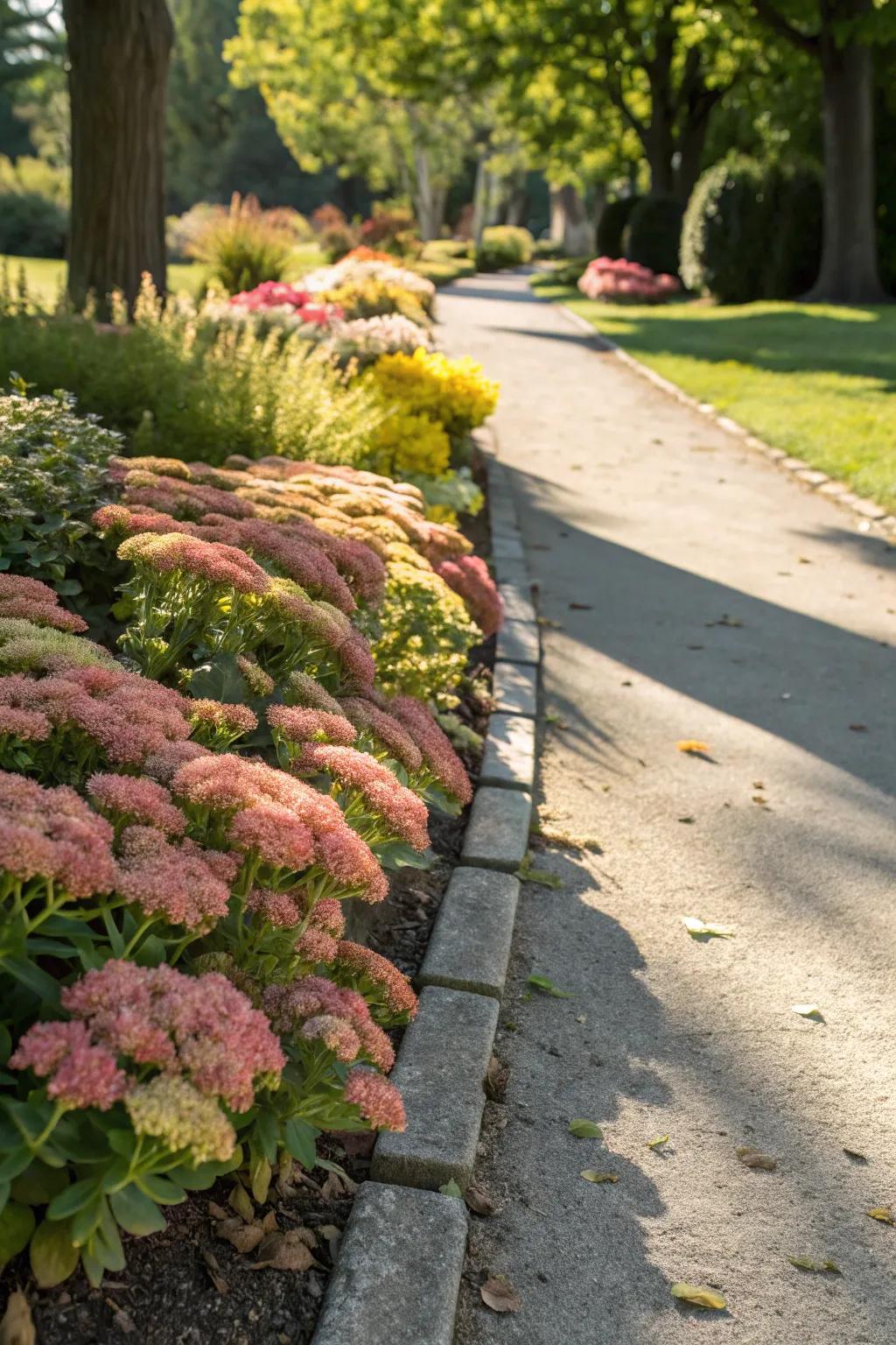 Colorful resilience of Sedum blooms.