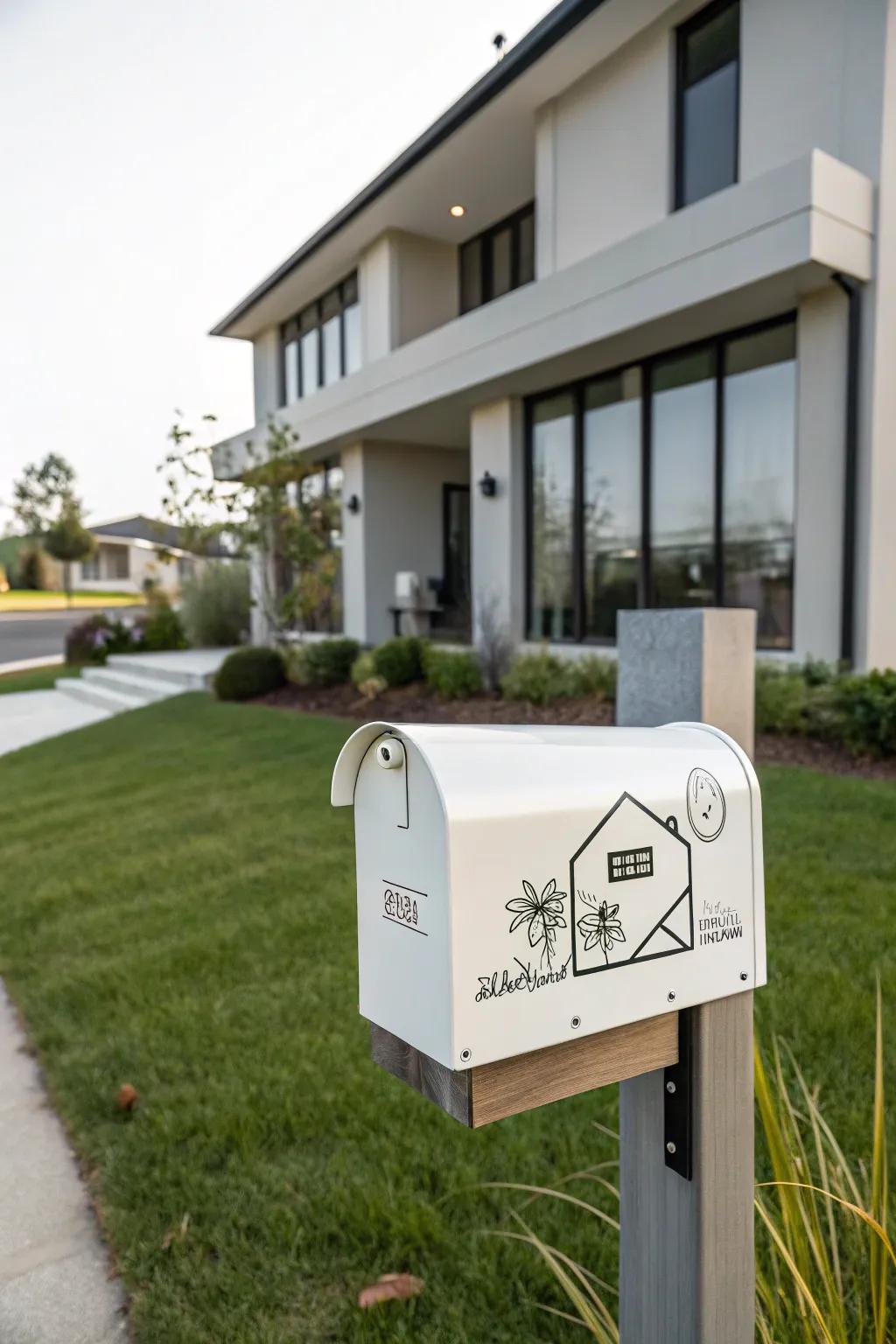 Achieve elegance with minimalist mailbox decals.