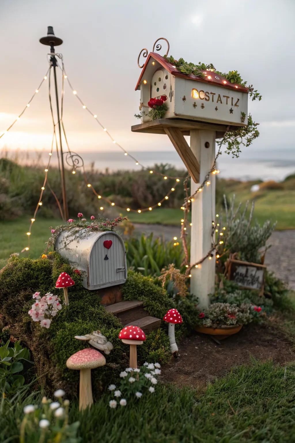 Transform your mailbox into a magical spot with a fairy garden.