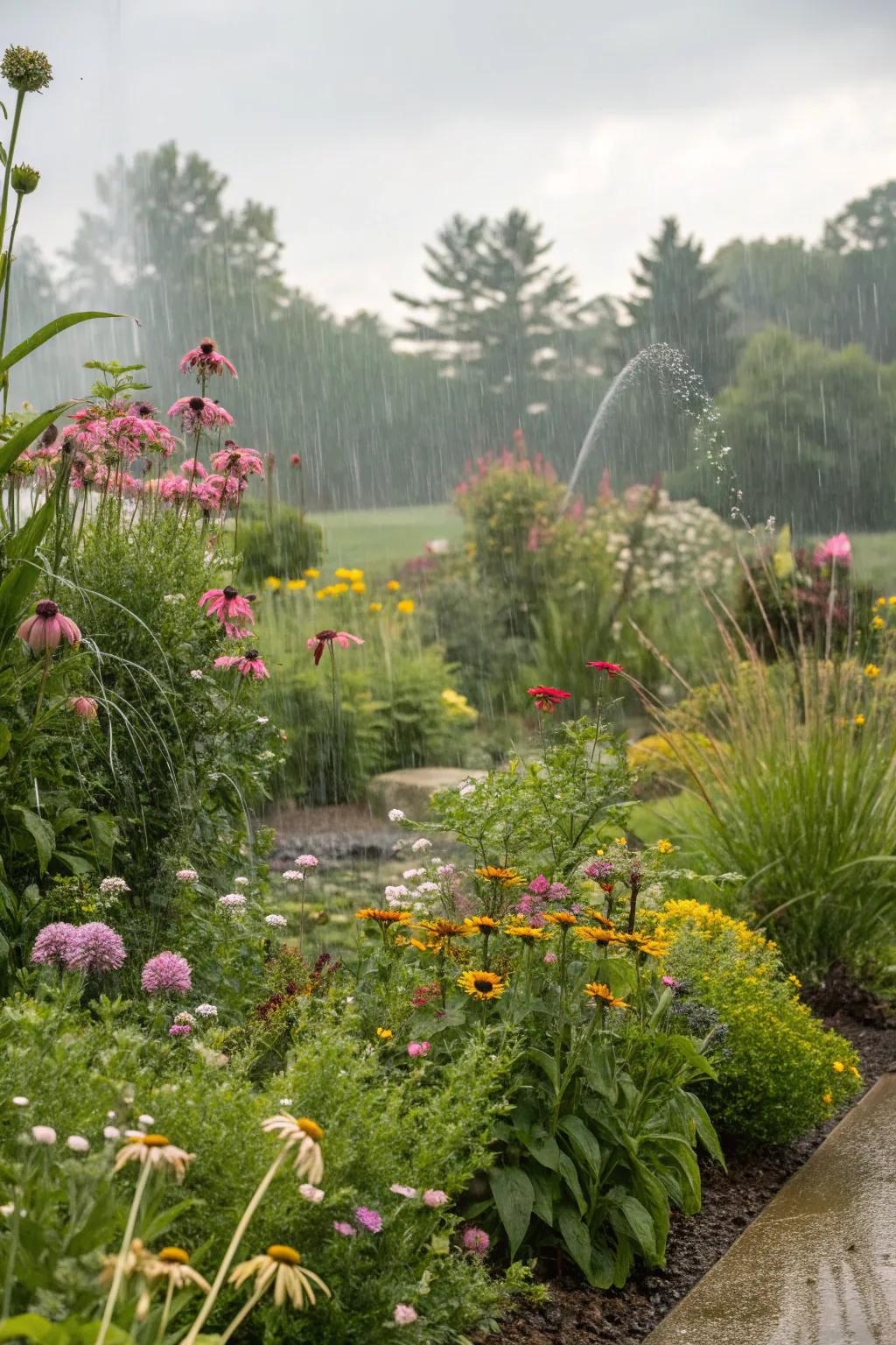 A functional and attractive rain garden.