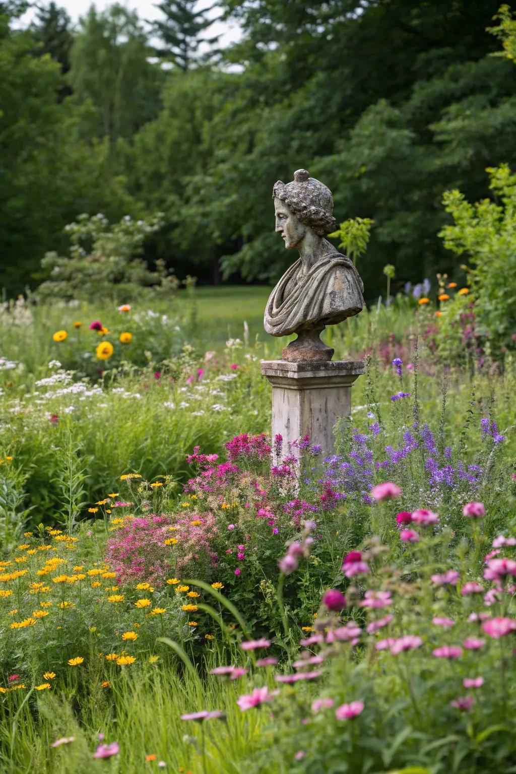 A creative sculpture bringing an artistic touch to the landscape.