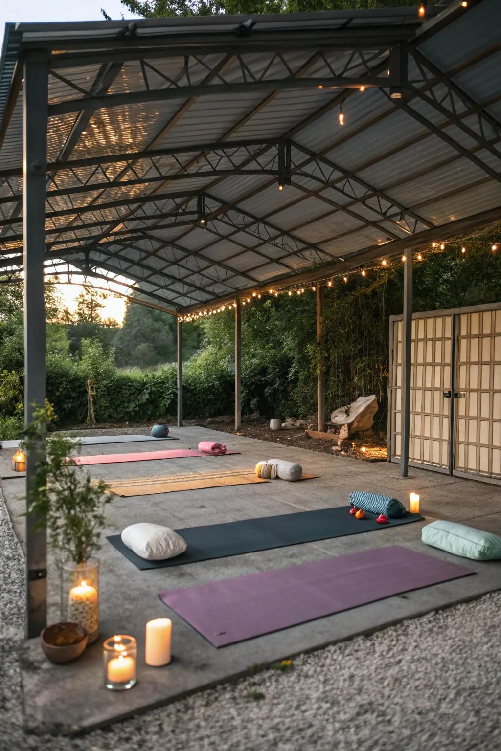 Find your zen in a calming yoga zone.