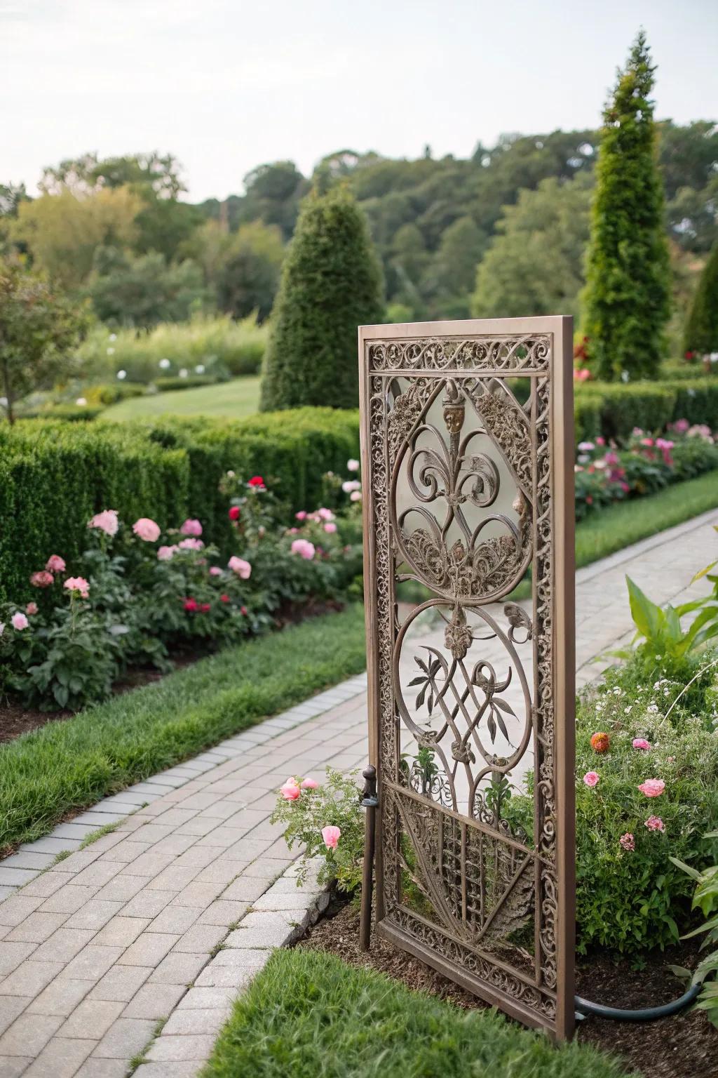 Custom metal art brings a unique touch to gardens.