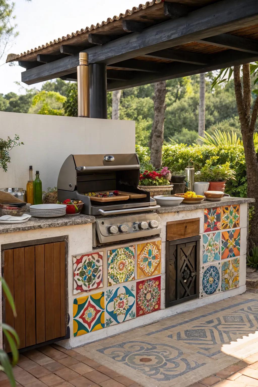 An outdoor kitchen elevates your entertaining area.