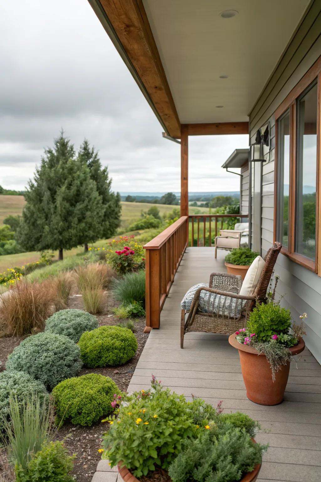 Simple landscaping with native plants enhances mid-century design.