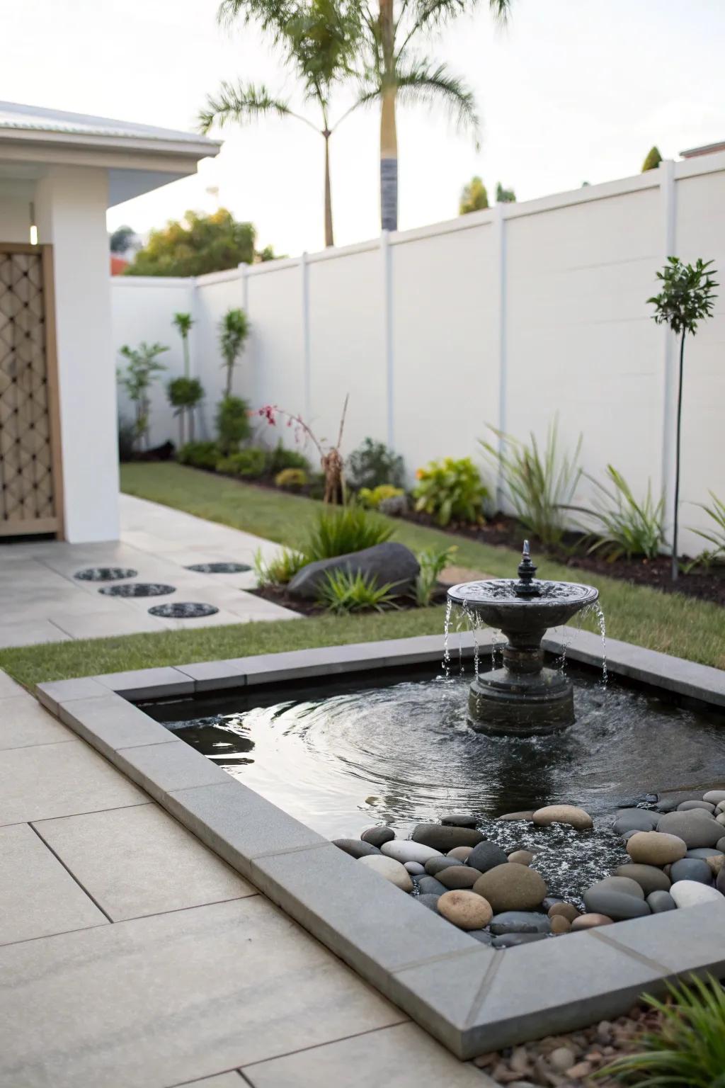 A tranquil reflecting water feature.