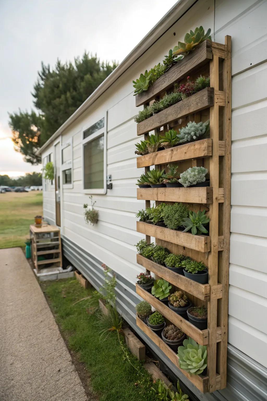Vertical gardens bring greenery to small spaces.