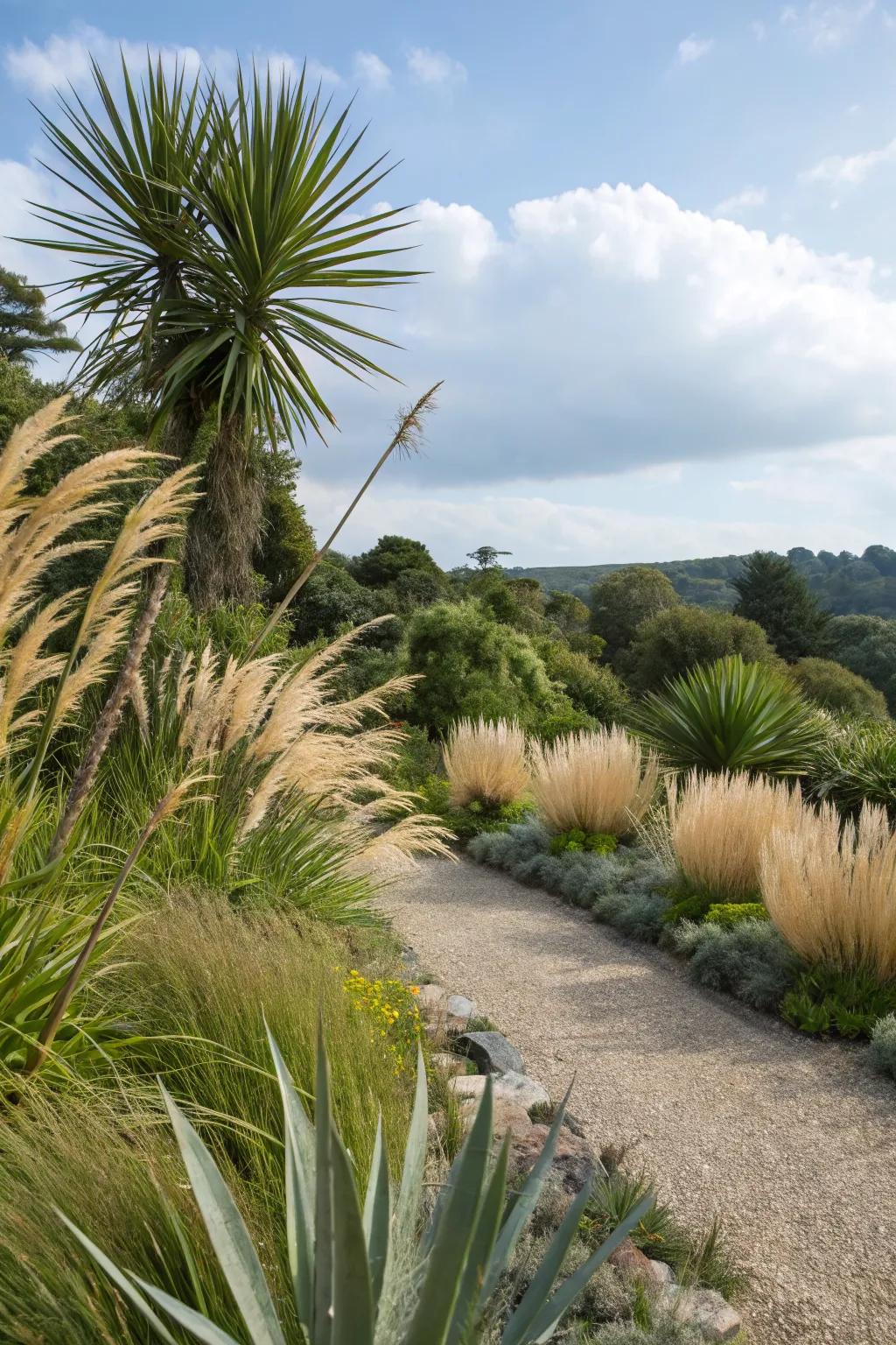 A symphony of agave and grasses in motion.