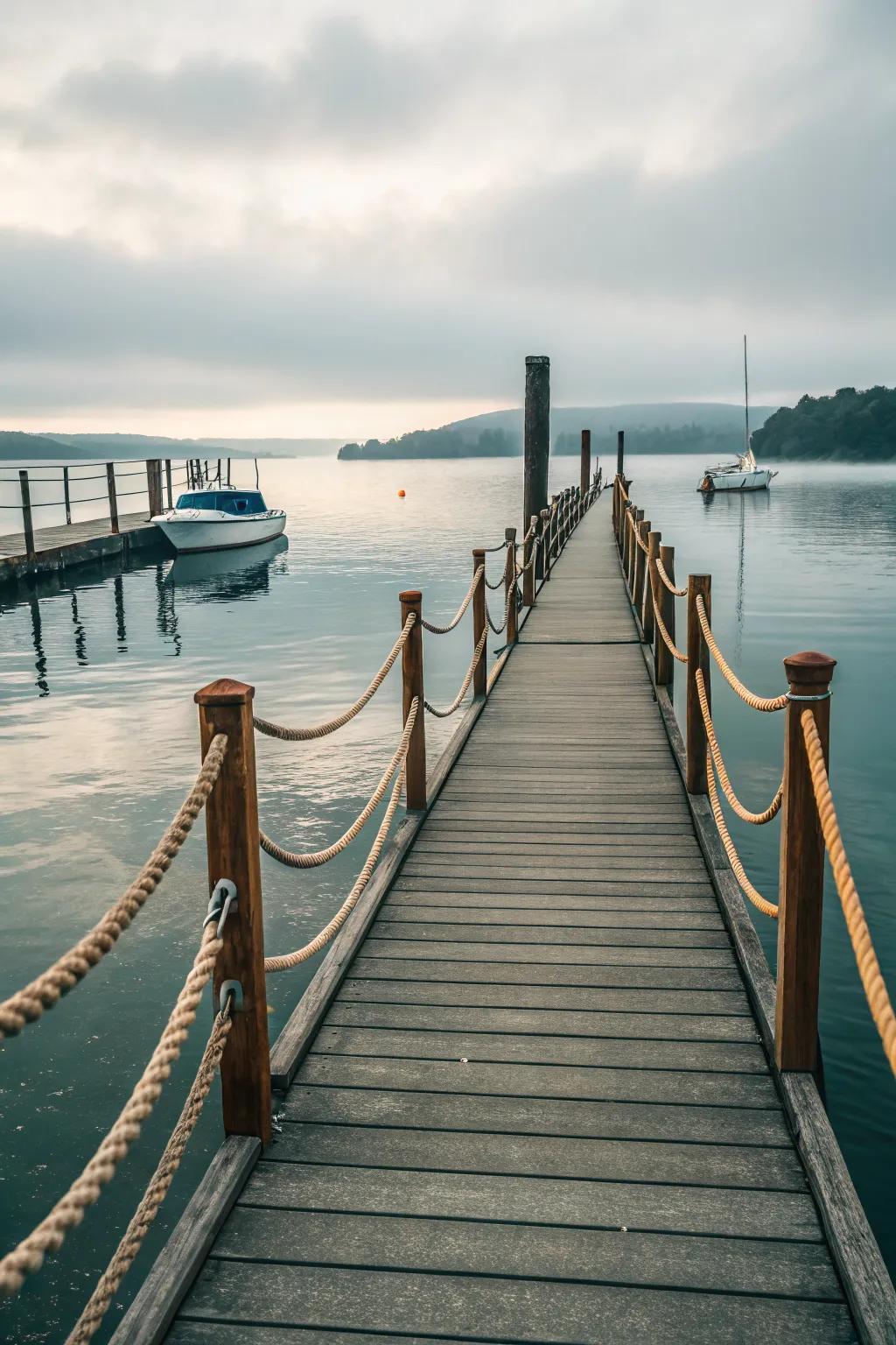Rope railings bring a nautical charm to your dock while providing safety.