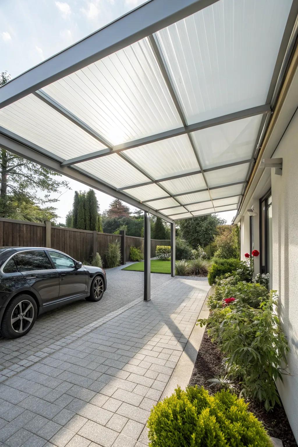 Polycarbonate panels offer a bright, protective solution.