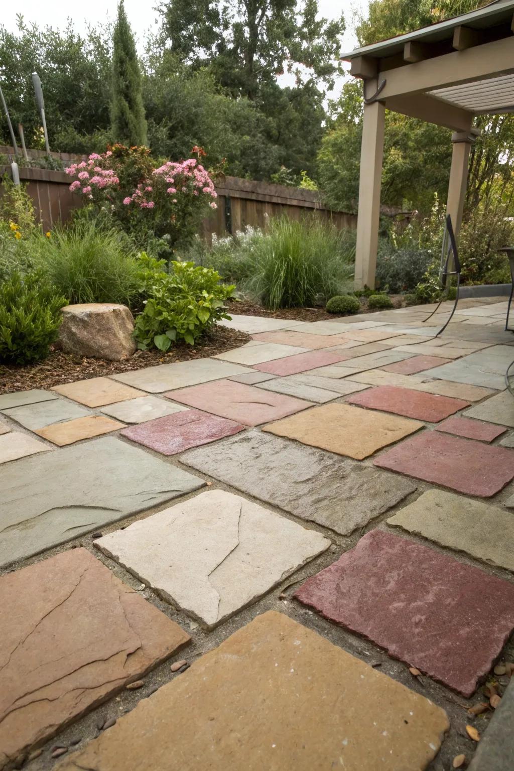 Colored concrete adds a personal touch to your patio.