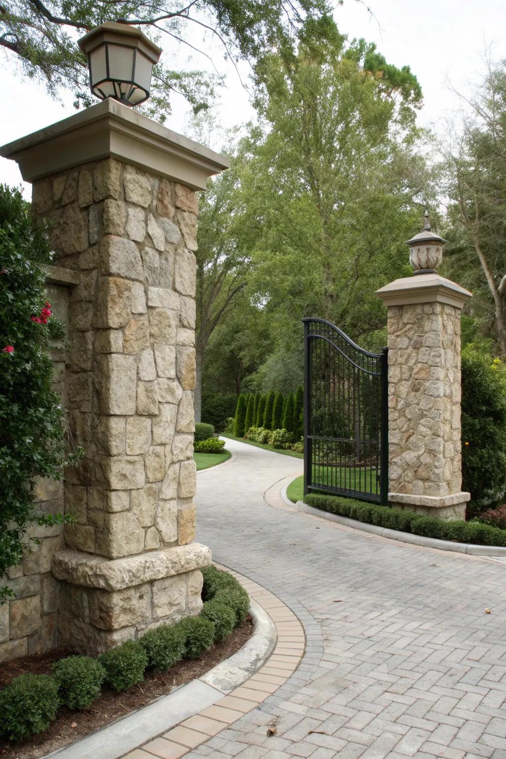 Natural stone textures provide an organic aesthetic.