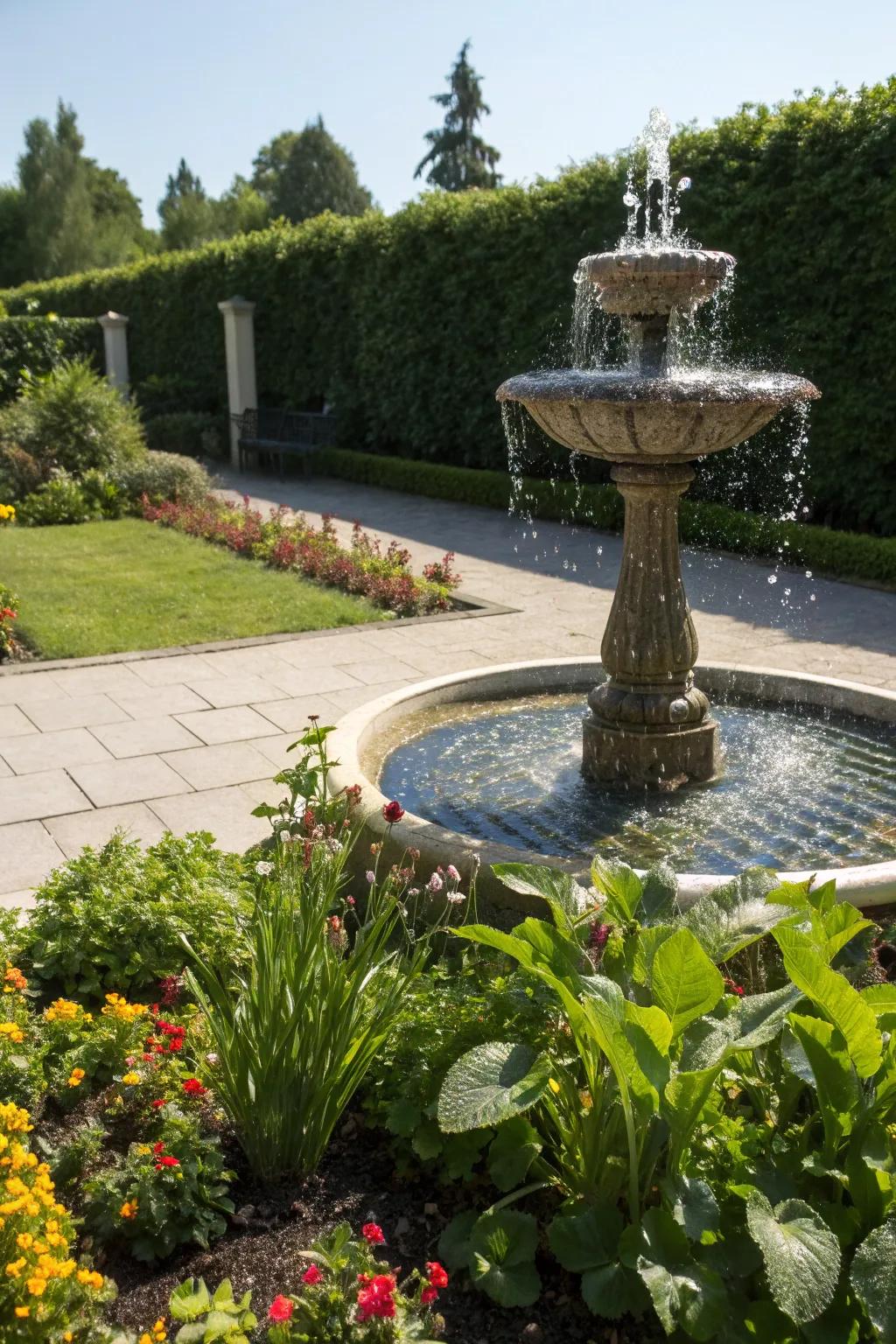 Go green with a solar-powered fountain.