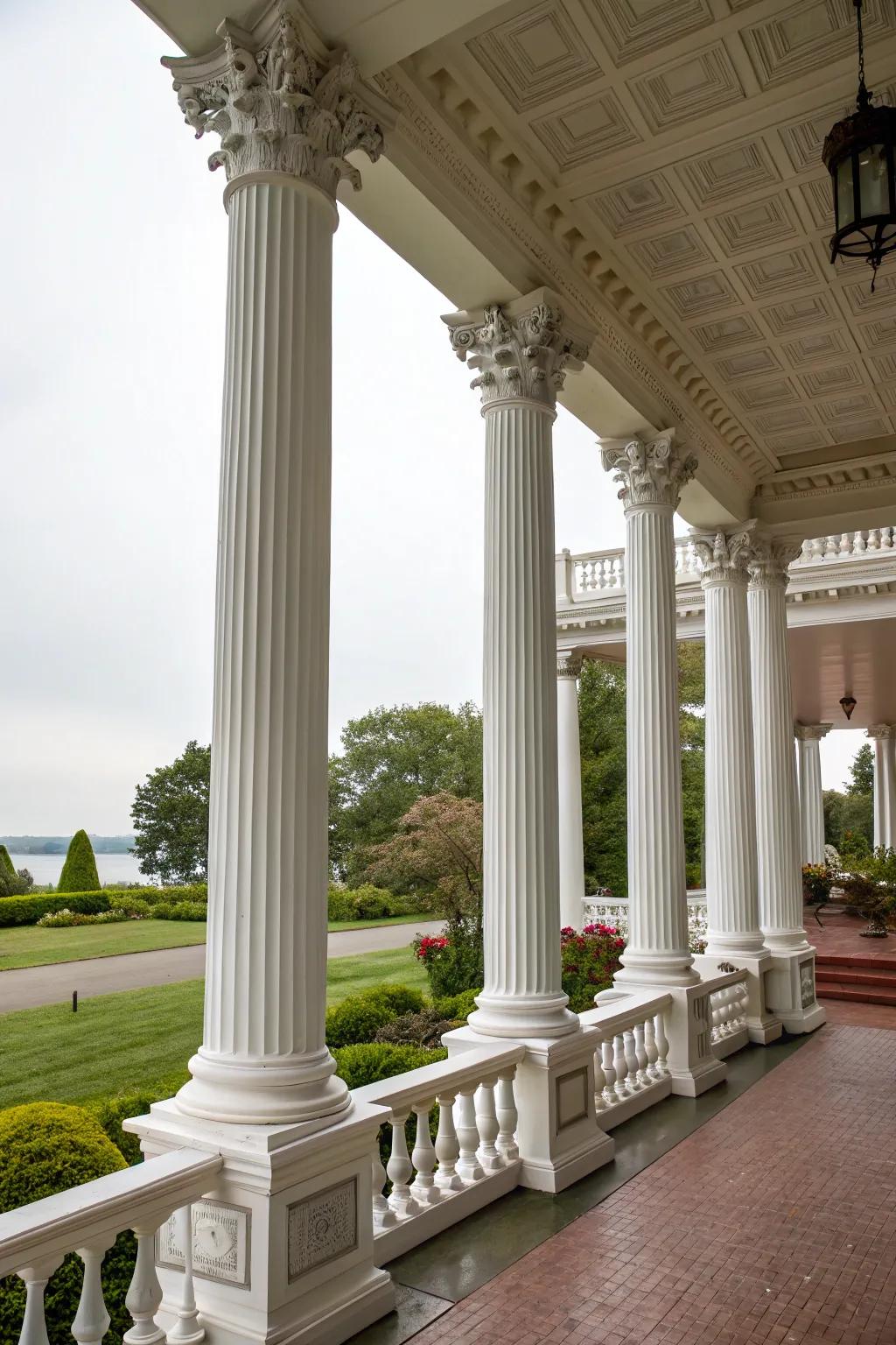 Restored classic columns bring historical charm and elegance.