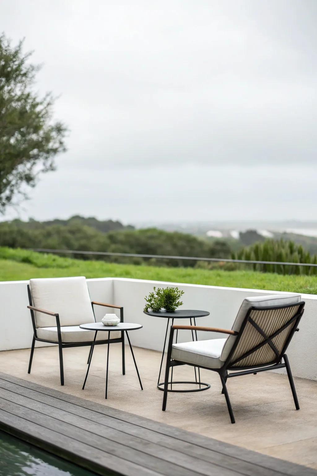 A minimalist patio with clean and simple design.
