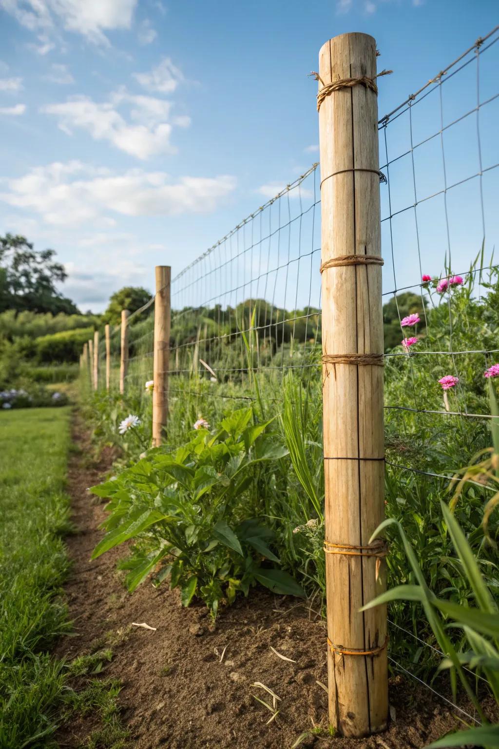 Eco-friendly solutions with bamboo and wire.