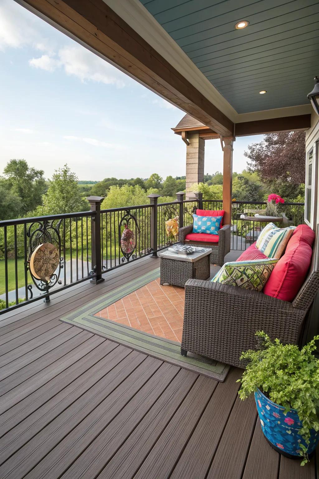 A deck transformed with color and texture.