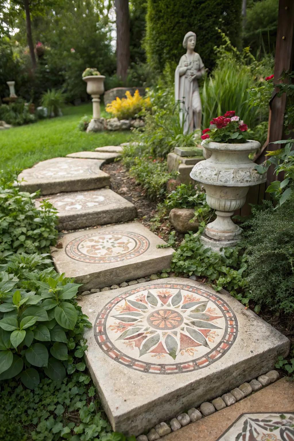 Vintage mosaic stones bring nostalgic charm to your garden