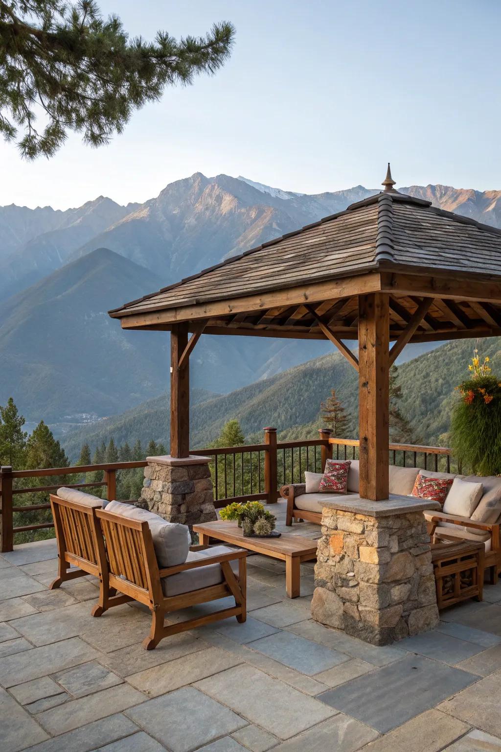 Sheltered spots let you enjoy your patio in any weather.