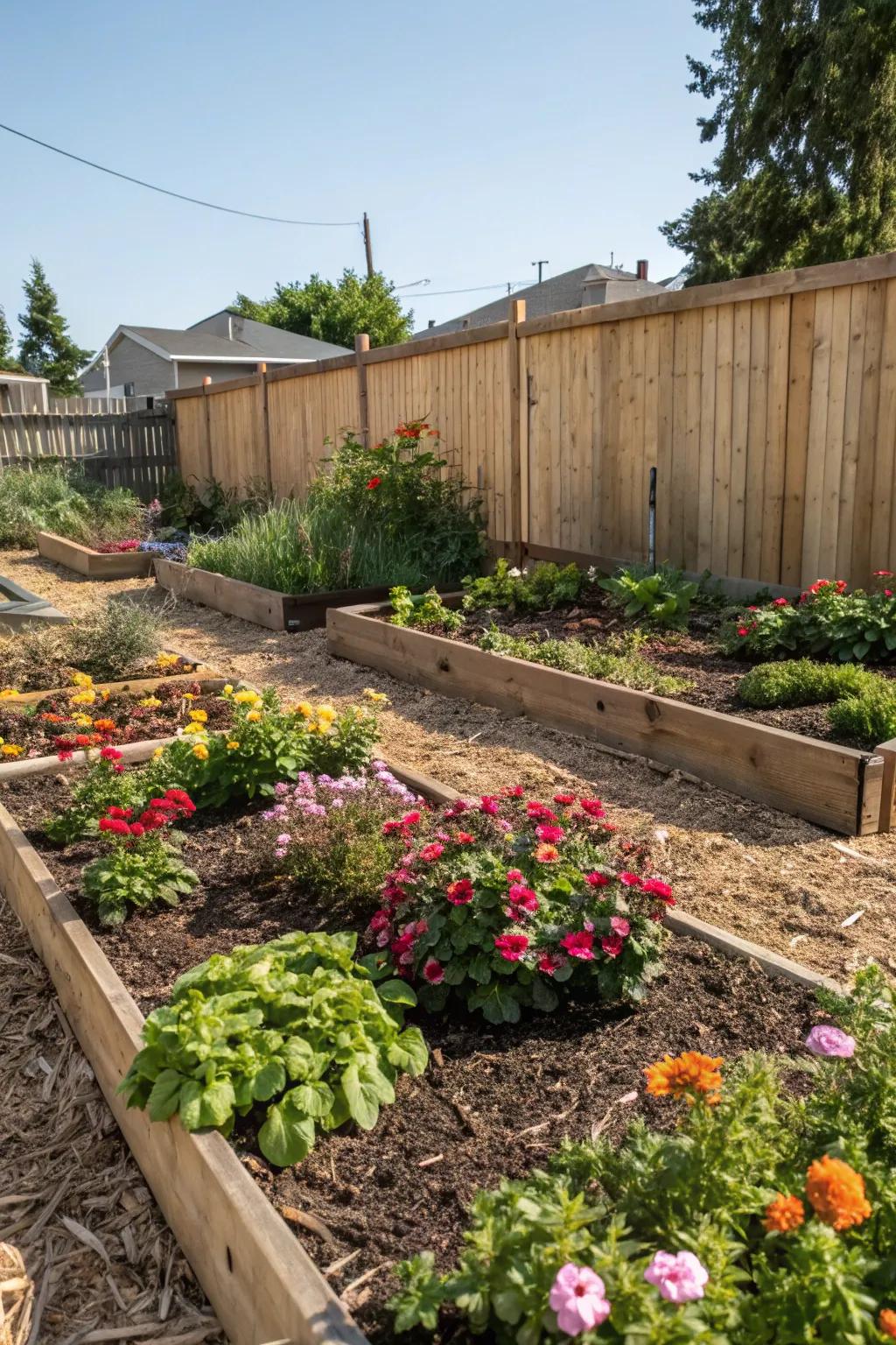 A garden bed makeover with fresh mulch