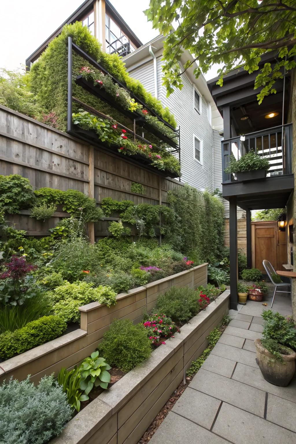 Vertical gardens transform walls into lush, green art pieces.
