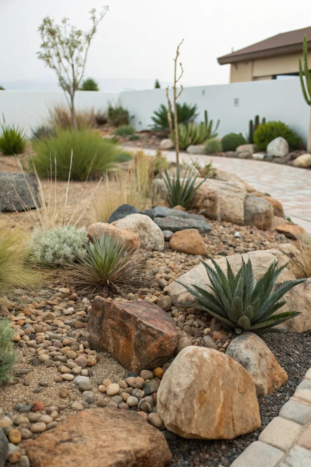 Rock gardens provide a beautiful, low-maintenance landscape option.