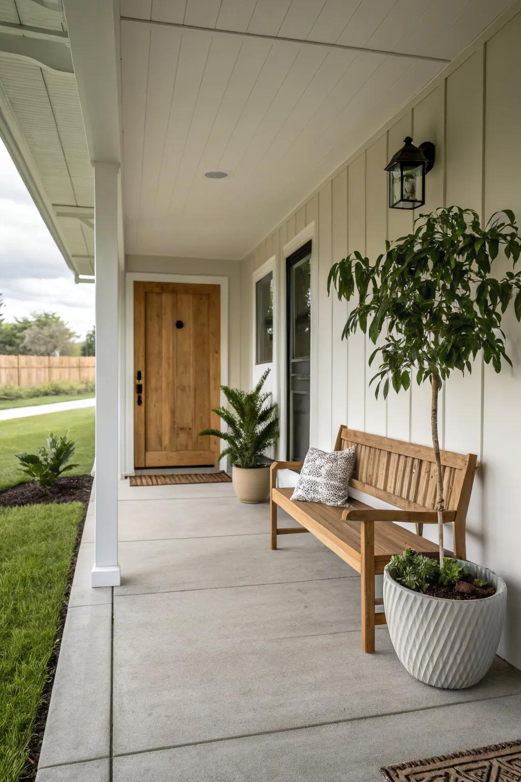 A minimalist porch design keeps the space open and airy.