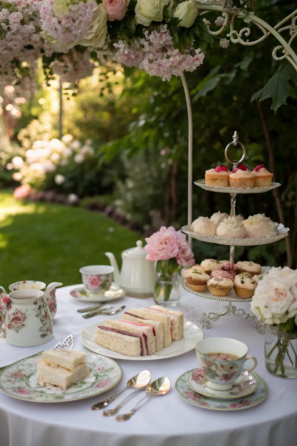 A charming vintage tea party that feels straight out of a storybook.