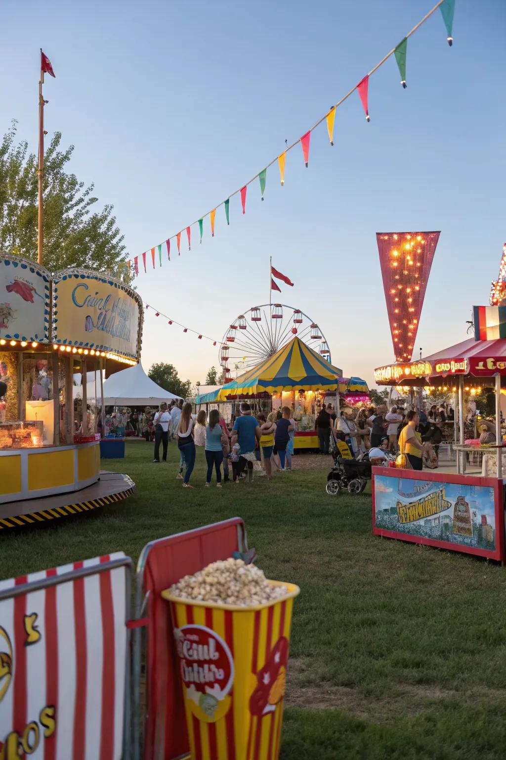 Bring the fun with a carnival-themed engagement party.