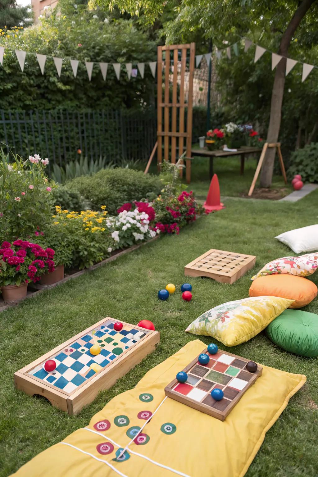 Bring out the fun with a dedicated outdoor gaming zone.