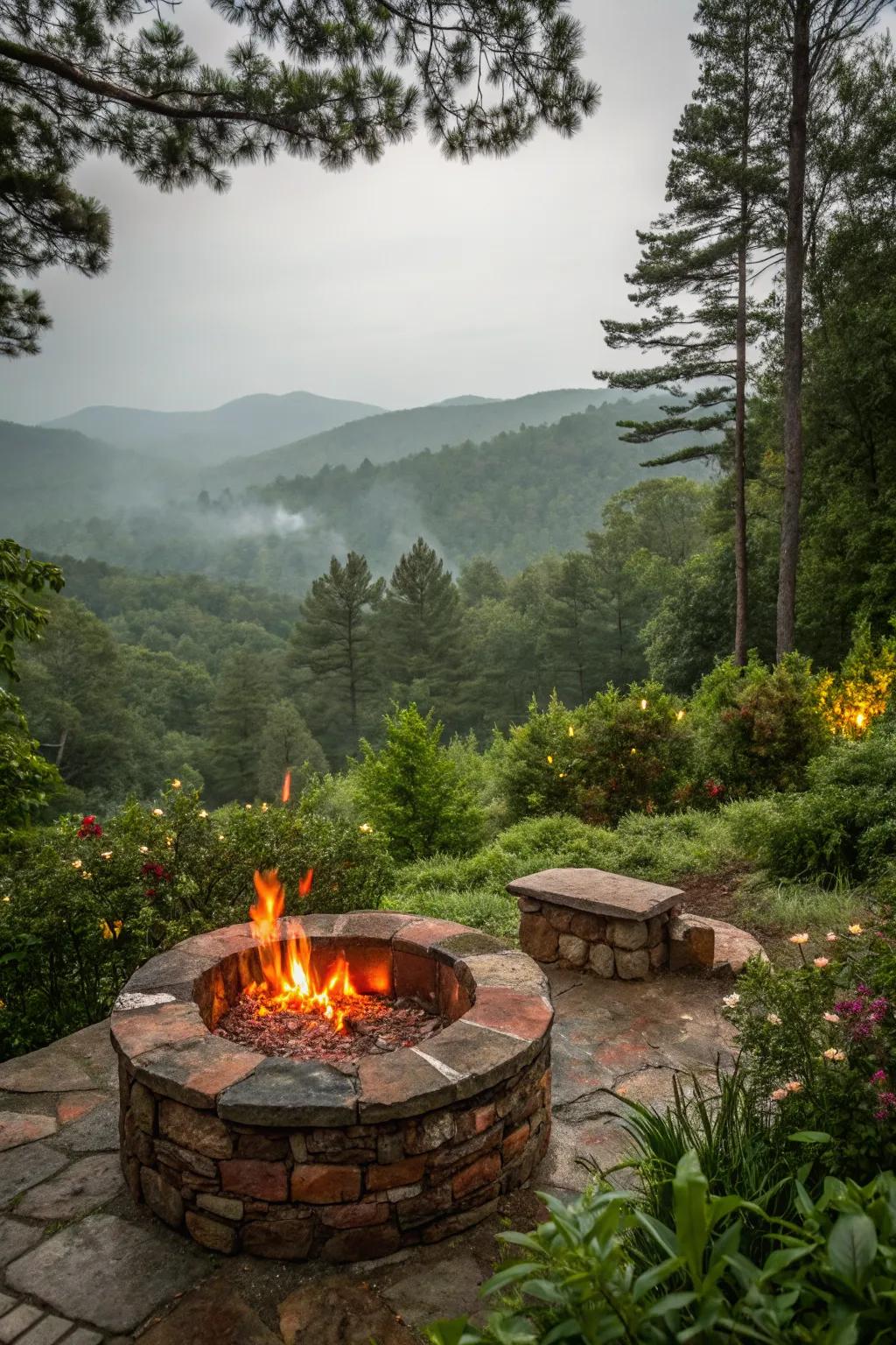 The stone and brick combo adds texture and character to any garden.
