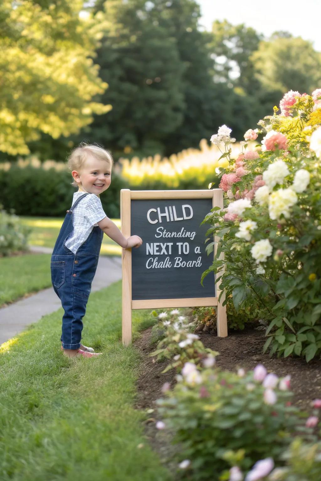A chalkboard adds a personal touch to your birthday photos.